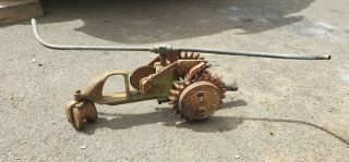 Vintage Antique National B3 A5 Walking Lawn Sprinkler Tractor RARE CAST IRON 2