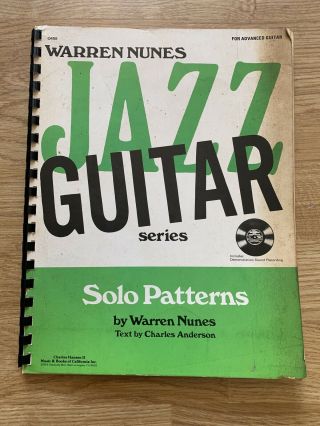 Rare Warren Nunes Jazz Guitar Solo Patterns Song Book W/ 7” 45 Rpm Vinyl Record