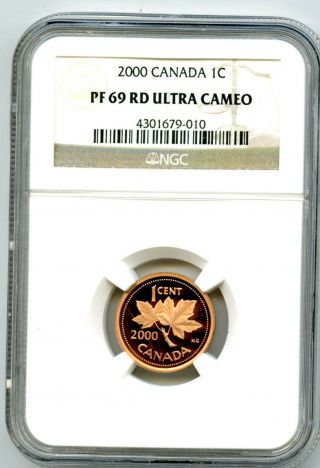 2000 Canada Cent Ngc Pf69 Rd Proof Penny Extremely Rare Pop Only 5