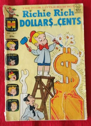 Richie Rich Dollars And Cents,  Harvey Giant Size 1 (august,  1963) Extremely Rare