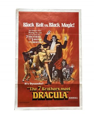 Og Rare Legend Seven Golden Vampires The 7 Brothers Meet Dracula Movie Poster