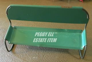 Vintage Metal Doll House Size Patio - Picnic - Bus Stop Bench Unmarked 6 1/2 " L