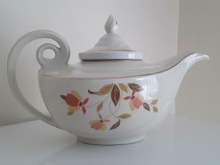 Rare Hall Jewel Tea Autumn Leaf Vintage Aladdin Teapot W/lid And Infuser