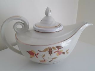 RARE HALL Jewel Tea Autumn Leaf Vintage Aladdin Teapot w/Lid and Infuser 2