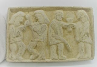 Sasanian Crystal Stone Carved Plaque Depicting Warriors Fighting