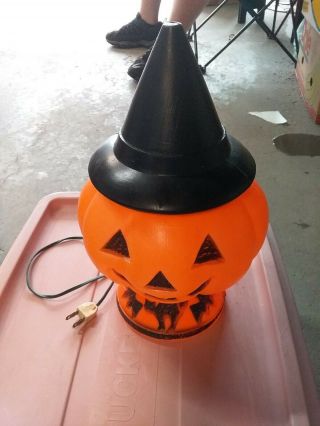 Vintage Rare Halloween Blow Mold Light Up Plastic Jack O 