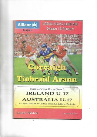 7/4/2002 Rare Gaa International Rules Under 17 At Cork Ireland V Australia