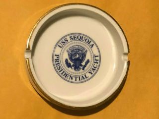 Rare Authentic Gold Color Trim Ashtray From Presidential Yacht Uss " Equoia