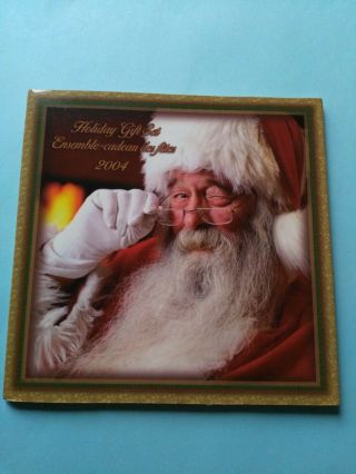 2004 Christmas Unc Coin Set With Rare Coloured 25c,