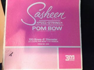 4 Rolls Vintage 3m Sasheen Bow Ribbon 11/4 " Pink 7/8 " Silver,  Gold & Red Colors