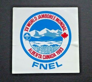 Rare Boy Scouts Decal - Sticker - Xv World Jamboree Mondial Alberta Canada 1983 Fnel