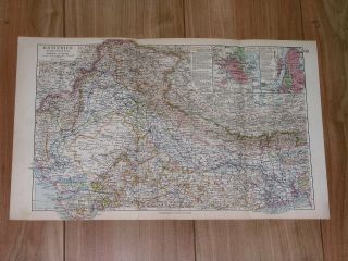1928 Vintage Map Of Northern India Delhi Map Punjab Kashmir Nepal Tibet