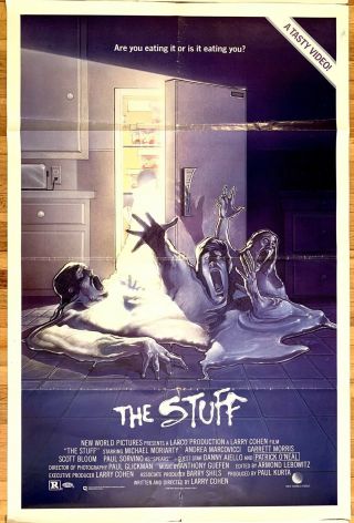 Rare Vintage 80’s The Stuff One Sheet Movie Poster - Video Store Promo Horror