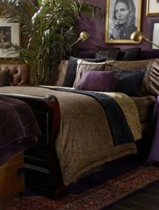 RARE RALPH Lauren BOHEMIAN Paisley Decorative DOWN THROW PILLOW Vintage Purple 2