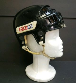 Vintage Ccm Pro - Guard Senior Bumper Hockey Helmet Black Senior Rare 1970 