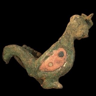 Rare Ancient Roman Bronze Enamelled Bird Fibula Brooch 200 - 400 Ad (19)