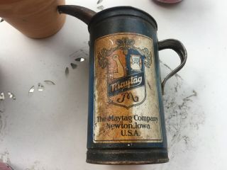 Vintage Maytag Oil & Gas Fuel Mixing Can Tin Rare Oil Can Oiler
