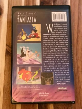 Rare Walt Disney Masterpiece Fantasia Clam Shell Case (VHS,  1991) 2