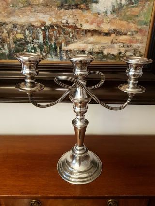 Vintage Silver Plated On Copper Three Branch Candelabra By Elkington