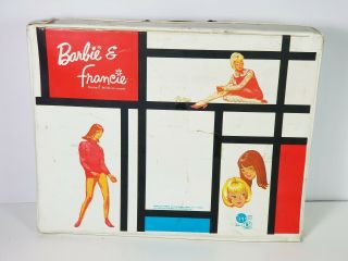 Vintage 1965 Mattel Barbie And Francie Carrying Case,  White,