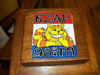 Kzap Cat Sticker 98.  5 Fm Rare Vintage Sacramento Rock Radio Station 70 