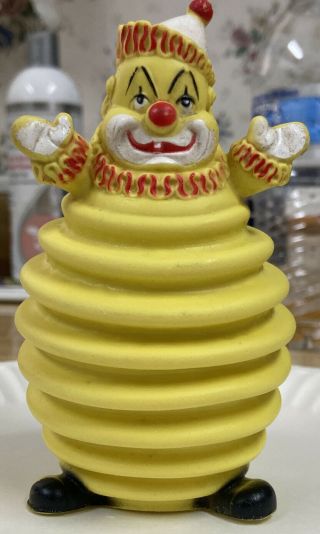 Rare Vintage Alan Jay Clarolyte Clown Squeaky Toy Accordian Body
