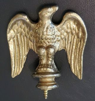 2 3/4 " - - Vintage Brass American Eagle Finial / Flag Pole Topper