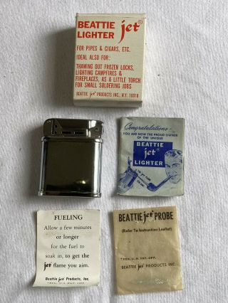 Beattie Jet Cigarette Pipe Lighter 1941 Pat 2,  242,  906 - 1944 Pat 2,  433,  707 Rare