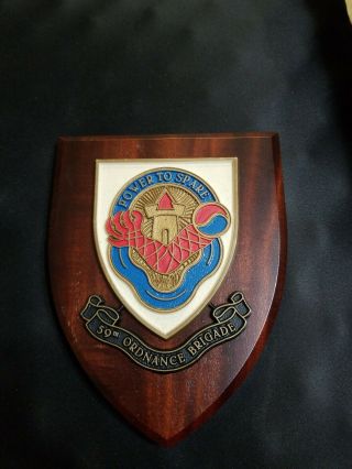Rare 1970s Us Army 59th Ordnance Brigade Command Insignia Crest Plaque 7 X 5.  5