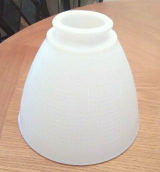 Antique Vintage Milk Glass Torchiere Floor Table Lamp Shade Waffle Pattern