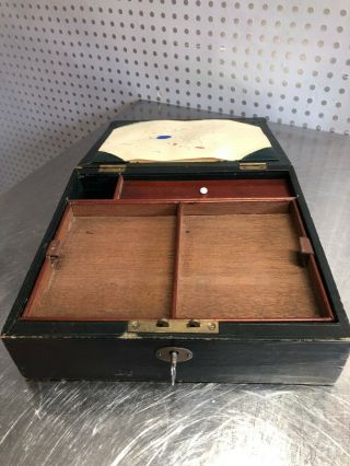 Antique Vintage Travel Writing Slope Box Restoration Project 8.  5 " X8 " X3 " Approx