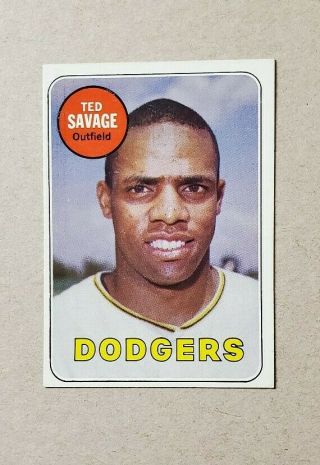 1969 Topps 471 Ted Savage Dodgers Rare White Letter Variation Error Nm Sp