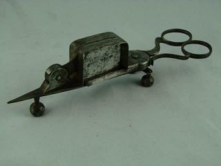 Antique Steel Candle Wick Snuffer And Trimmer On A Stand By Dudley,  London