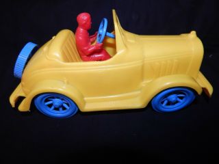 Rare Vintage Renwal Toy Car No.  201 Yellow With Blue Wheels 100 Awesome