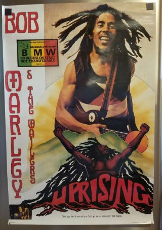 Bob Marley And The Wailers 1980 Uprising Concert Tour Poster Rare