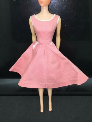 Vtg 1959 - 62 Mattel Barbie Outfit 962 Barbie - Q Pink Dress
