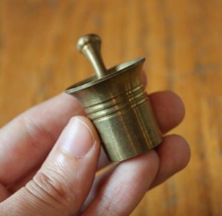 Brass Mortar And Pestle Doll Vintage Mini Small Solid Brass Antique No Handles
