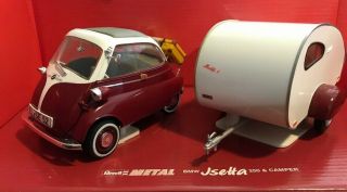 1 18 Bmw Isetta 250 W/ Camper Revell Red Very Rare