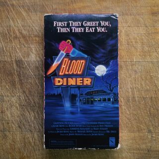 Blood Diner 1987 Vhs Rare Oop Horror Vestron Video Lightning Pictures Gore
