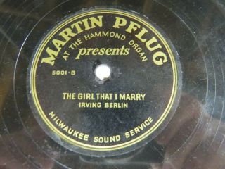 78 Rpm - Martin Pflug Record 5001 - Rare Label