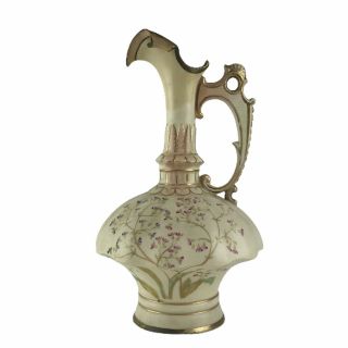 Antique Vintage Rh Royal Wettina Austria Porcelain Ewer Pitcher Handpainted Vase