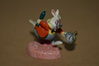 Rare Disney Vintage Tiny Kingdom White Rabbi Alice In Wonderland Figure Figurine