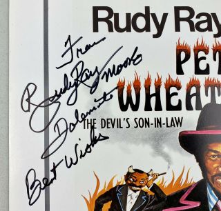 Autographed Rudy Ray Moore Petey Wheatstraw Vintage Poster Signed In 1977,  Rare