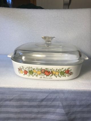 Vintage,  Rare,  Corning Ware Le Romarin A - 10 - B,  10 X 10 X 2 With Lid A12c