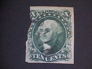 U.  S.  Stamp Scott 15 (verified) Green 1851 - 1857 Rare
