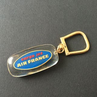 Rare Porte Clé Bourbon Air France Cargo Jet Vintage Key Ring