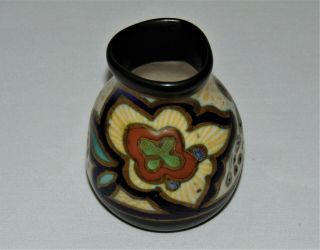 Vintage Old Antique Dutch Art Deco Hand Made Gouda Pottery Holland Aurora Vase