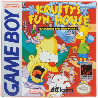 Krusty ' s Fun House cartridge Nintendo Game Boy 100 CIB COMPLETE RARE NEAR 3