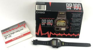 Rare Men’s Vintage Casio Bp - 100 Blood Pressure Lcd Wrist Watch