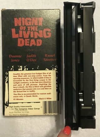 Night of the Living Dead (VHS) 1985 Rare Horror Collectible Cult OOP 2
